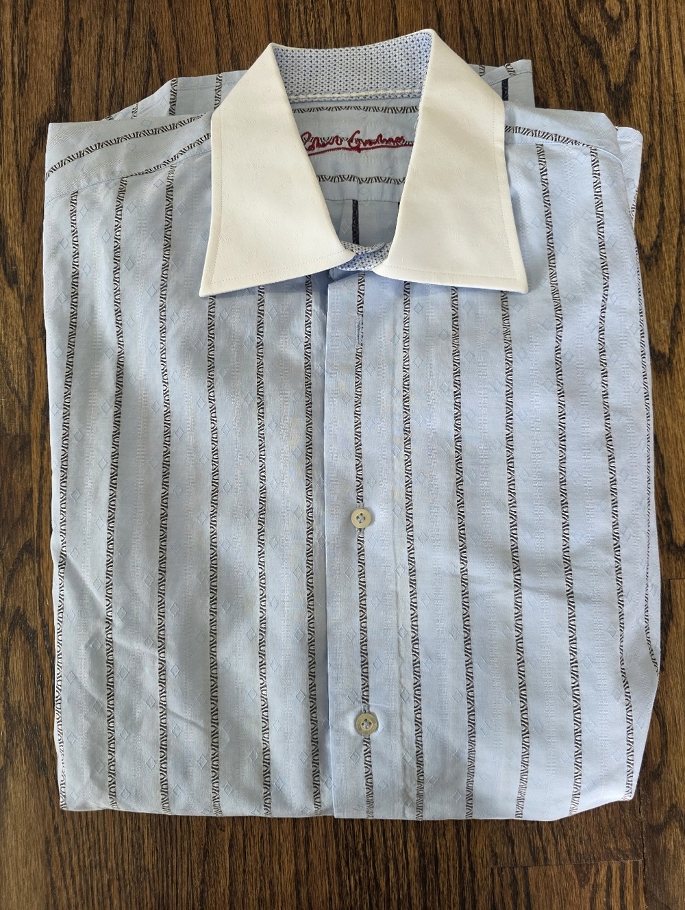 Robert Graham Blue Striped Long Sleeve Dress Shirt Size 42 / 16.5 - Picture 9 of 9